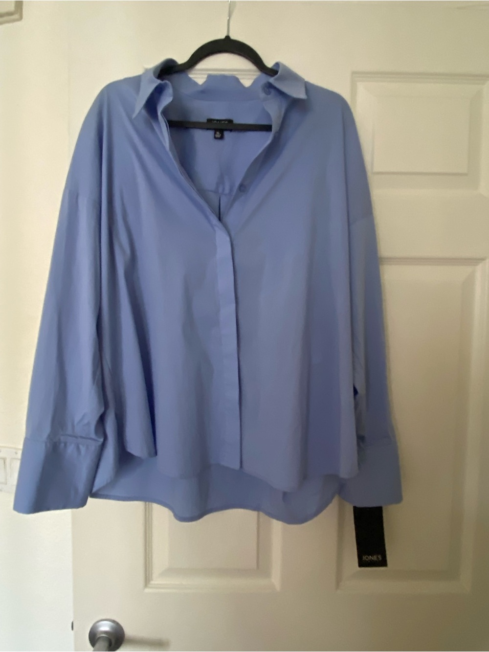 Jones New York Light Blue Button-Up Blouse